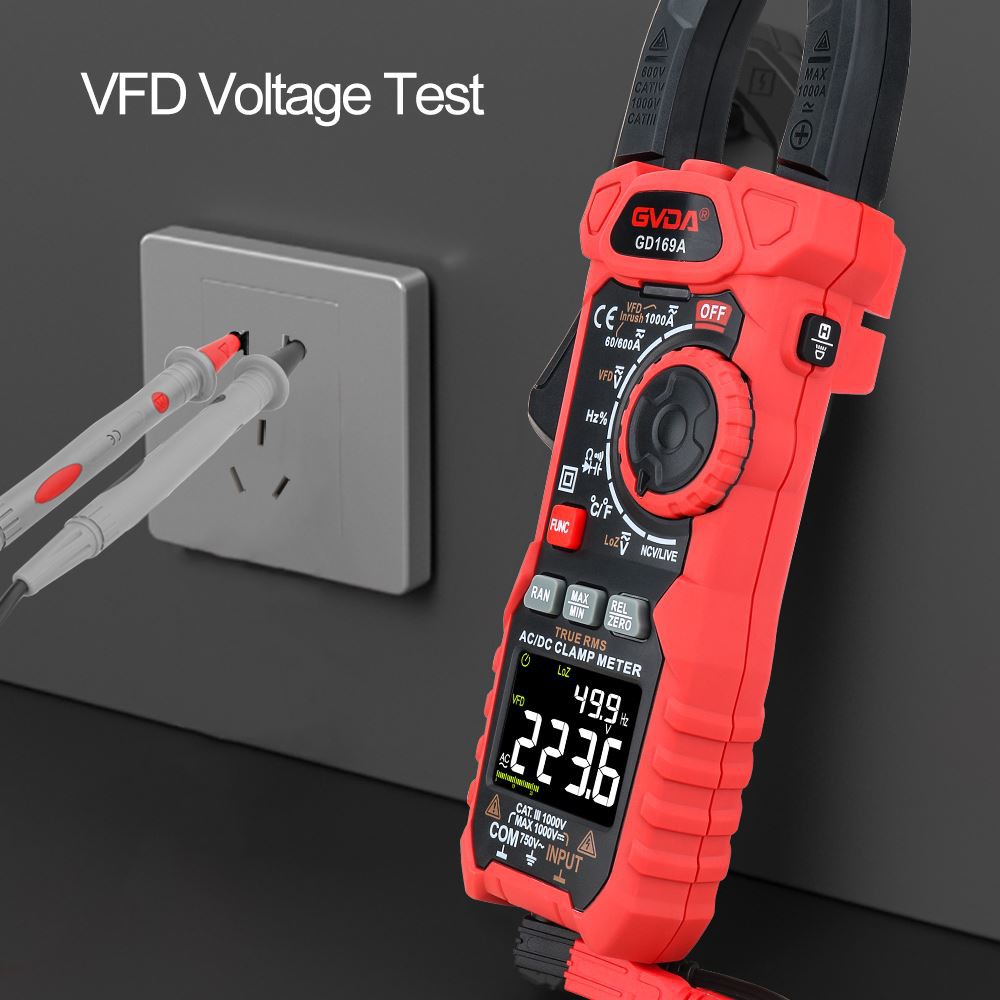 GVDA의 VFD 전압 측정 새로운 도착 GD169A 디지털 클램프 미터 True RMS