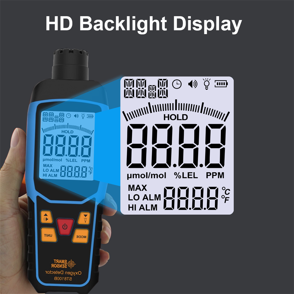 Portable 0~30% Vol Oxygen Gas Detector factory
