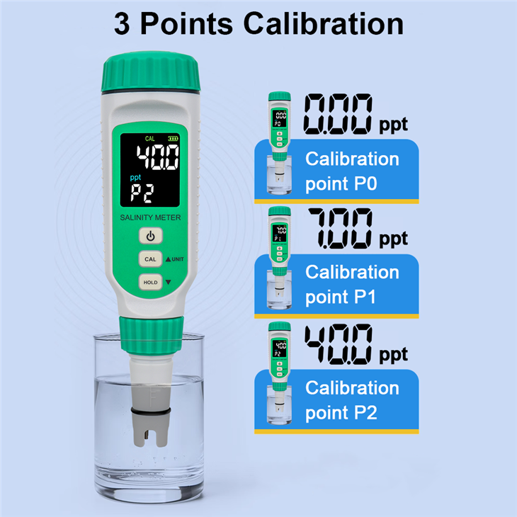 Rechargeable Color LCD Digital Salinity Meter factory